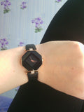 Jewelry Watch Fashion Gift | Women Watches Jewel Gem Cut Black Geometry | Quartz Wristwatches