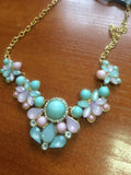 elegant Women Bohemian Bib Choker Necklace | Fresh Candy Color Statement Pendant Necklaces