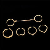 Punk style Gold Color Stacking midi Finger ring | Knuckle rings Charm Leaf Ring Set | for women Jewelry Gifts  6pcs /lot