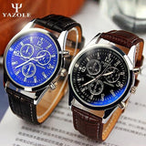 Yazole Men Watch Luxury Brand Watches | Quartz WAtch Fashion Leather Strap | Men's Watch Sports Wristwatch