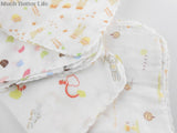 Newborn Baby Infant Cartoon Face Hand Bathing Towel Bibs | Feeding Square Towels Handkerchief | 5pcs 100% Cotton Gauze