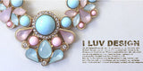 elegant Women Bohemian Bib Choker Necklace | Fresh Candy Color Statement Pendant Necklaces