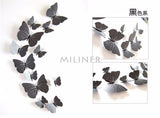 Cute Butterflies Wall Stickers Art | Decals Home Decoration | 12pcs PVC 3d Butterfly Wall Decor