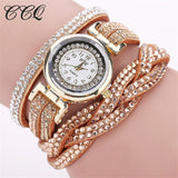 Casual Quartz Women Rhinestone | Watch Braided Leather Bracelet Watch