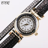 Casual Quartz Women Rhinestone | Watch Braided Leather Bracelet Watch