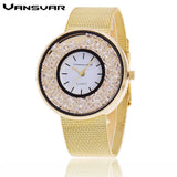 Hot Fashion Stainless Steel Rose Gold & Silver Wrist Wach | Luxury Women Rhinestone Watches Quartz Watch