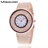 Hot Fashion Stainless Steel Rose Gold & Silver Wrist Wach | Luxury Women Rhinestone Watches Quartz Watch