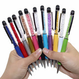 Creative Crystal Pen | Diamond Ballpoint Pens | Stationery Ballpen | Stylus Touch Pen | 11 Colors Oily Black Refill 0.7 mm