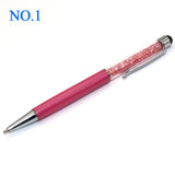 Creative Crystal Pen | Diamond Ballpoint Pens | Stationery Ballpen | Stylus Touch Pen | 11 Colors Oily Black Refill 0.7 mm