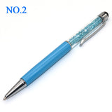 Creative Crystal Pen | Diamond Ballpoint Pens | Stationery Ballpen | Stylus Touch Pen | 11 Colors Oily Black Refill 0.7 mm