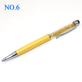 Creative Crystal Pen | Diamond Ballpoint Pens | Stationery Ballpen | Stylus Touch Pen | 11 Colors Oily Black Refill 0.7 mm