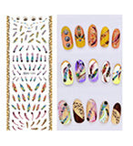 DIY Designer Water Transfer Nails Art Sticker | Colorful Purple Fantacy Flowers Nail Stickers | Wraps Foil Sticker Manicure