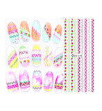 DIY Designer Water Transfer Nails Art Sticker | Colorful Purple Fantacy Flowers Nail Stickers | Wraps Foil Sticker Manicure