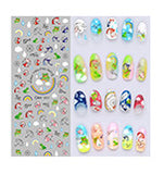 DIY Designer Water Transfer Nails Art Sticker | Colorful Purple Fantacy Flowers Nail Stickers | Wraps Foil Sticker Manicure