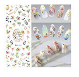 DIY Designer Water Transfer Nails Art Sticker | Colorful Purple Fantacy Flowers Nail Stickers | Wraps Foil Sticker Manicure
