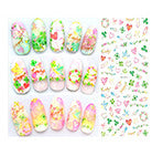DIY Designer Water Transfer Nails Art Sticker | Colorful Purple Fantacy Flowers Nail Stickers | Wraps Foil Sticker Manicure
