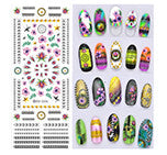 DIY Designer Water Transfer Nails Art Sticker | Colorful Purple Fantacy Flowers Nail Stickers | Wraps Foil Sticker Manicure
