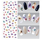 DIY Designer Water Transfer Nails Art Sticker | Colorful Purple Fantacy Flowers Nail Stickers | Wraps Foil Sticker Manicure
