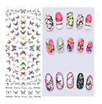 DIY Designer Water Transfer Nails Art Sticker | Colorful Purple Fantacy Flowers Nail Stickers | Wraps Foil Sticker Manicure