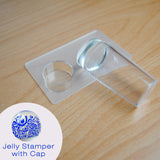 Clear Jelly Silicone Nail Art Stamper | Plastic Plate Scraper with Cap Transparent 2.8cm Nail Stamp Tools