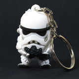 Star Wars Silver Tone Soldier Warrior | Pendant Round Iron Key Chains White\Black 1 PC