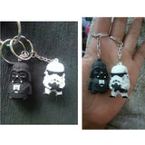 Star Wars Silver Tone Soldier Warrior | Pendant Round Iron Key Chains White\Black 1 PC