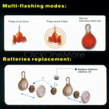 LED Night Safety Flash Light Pet Bell | Push Button Switch Bright  D-Ring On Dog's Collar