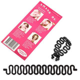 MOONBIFFY Women Lady French Hair Braiding Tool Braider Roller Hook With Magic Hair Twist Styling Bun Maker Hair Band Accessories