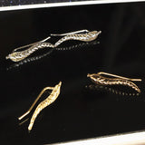 Vintage Jewelry Exquisite Gold Plated Leaf Earrings | Modern Beautiful Feather Stud Earrings for Women