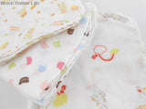 Newborn Baby Infant Cartoon Face Hand Bathing Towel Bibs | Feeding Square Towels Handkerchief | 5pcs 100% Cotton Gauze