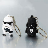 Star Wars Silver Tone Soldier Warrior | Pendant Round Iron Key Chains White\Black 1 PC