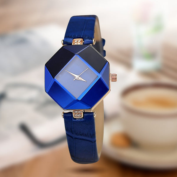 Jewelry Watch Fashion Gift | Women Watches Jewel Gem Cut Black Geometry | Quartz Wristwatches