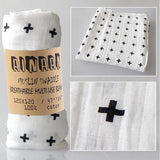 Newborn Baby Blankets Black & White Gauze Bath Towel | Ainaan Muslin Cotton Baby Swaddles