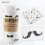 Newborn Baby Blankets Black & White Gauze Bath Towel | Ainaan Muslin Cotton Baby Swaddles