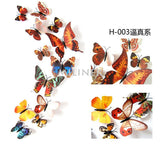 Cute Butterflies Wall Stickers Art | Decals Home Decoration | 12pcs PVC 3d Butterfly Wall Decor