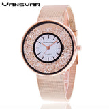 Hot Fashion Stainless Steel Rose Gold & Silver Wrist Wach | Luxury Women Rhinestone Watches Quartz Watch