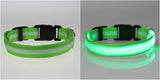 Glow LED Dog & Cat Flashing Light Up Collar | Nylon Collar Night Safety for Dogs and Cats | 8 Color S M L Size