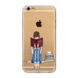 Phone Case Cover For iPhone 4s 5s SE 6 6s 6plus | Soft Silicon Transparent Painted Dress | Shopping Girl Skin Shell