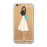 Phone Case Cover For iPhone 4s 5s SE 6 6s 6plus | Soft Silicon Transparent Painted Dress | Shopping Girl Skin Shell