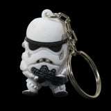 Star Wars Silver Tone Soldier Warrior | Pendant Round Iron Key Chains White\Black 1 PC