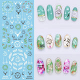 DIY Designer Water Transfer Nails Art Sticker | Colorful Purple Fantacy Flowers Nail Stickers | Wraps Foil Sticker Manicure