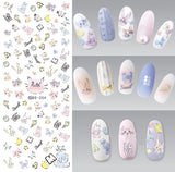 DIY Designer Water Transfer Nails Art Sticker | Colorful Purple Fantacy Flowers Nail Stickers | Wraps Foil Sticker Manicure