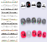 DIY Designer Water Transfer Nails Art Sticker | Colorful Purple Fantacy Flowers Nail Stickers | Wraps Foil Sticker Manicure