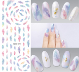 DIY Designer Water Transfer Nails Art Sticker | Colorful Purple Fantacy Flowers Nail Stickers | Wraps Foil Sticker Manicure
