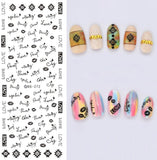 DIY Designer Water Transfer Nails Art Sticker | Colorful Purple Fantacy Flowers Nail Stickers | Wraps Foil Sticker Manicure
