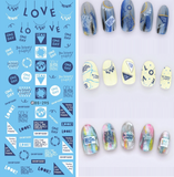 DIY Designer Water Transfer Nails Art Sticker | Colorful Purple Fantacy Flowers Nail Stickers | Wraps Foil Sticker Manicure