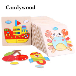 3D Puzzle Jigsaw Wooden Toys For Children | Wooden 3D Cartoon Animal Puzzles | Intelligence Kids Children Educational Toy