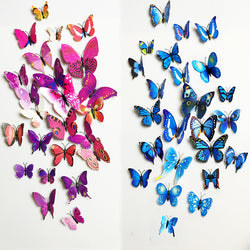 Cute Butterflies Wall Stickers Art | Decals Home Decoration | 12pcs PVC 3d Butterfly Wall Decor