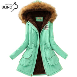 Parkas Women Fashion Coats Autumn Warm Winter Jackets | Fur Collar Long Parkas Plus Size Hoodies | Casual Cotton Outwear Hot