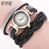 Casual Quartz Women Rhinestone | Watch Braided Leather Bracelet Watch